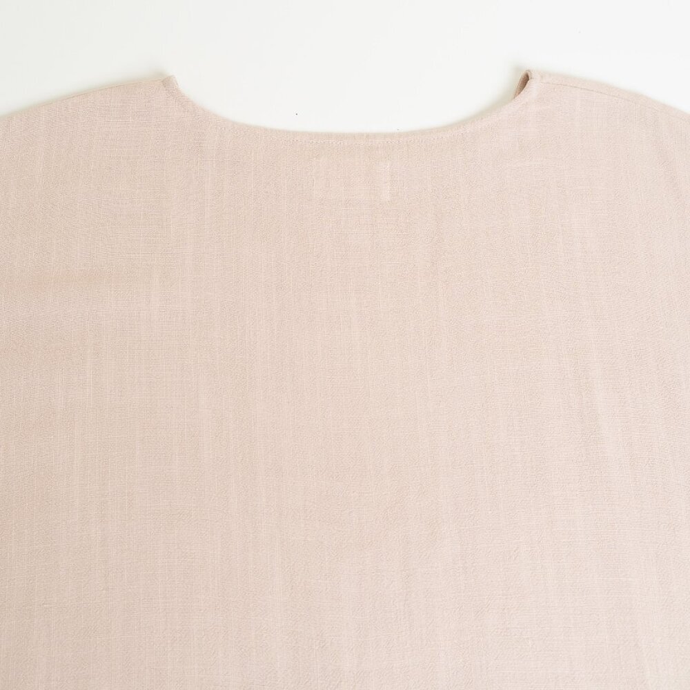 Jackson Rowe Rodina Oversized Color Block Linen Dress Sand / Hibiscus - Picture 7 of 12